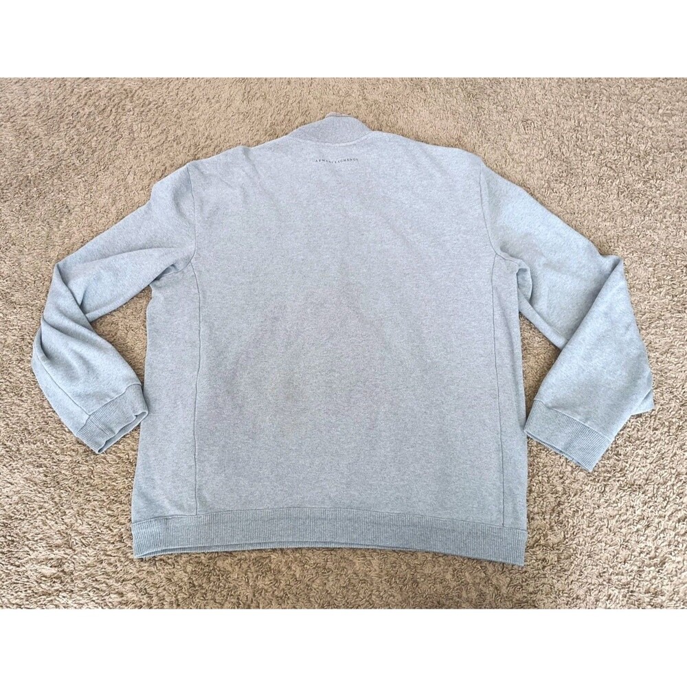 Armani Exchange Pullover Sweatshirt Half Zip Gray Pockets Men's 2XL - Picture 4 of 7